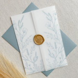 Botanical Florals Vellum Jacket | Set of 10 | Blue & Green Color Options Invitation Jackets and Overlays