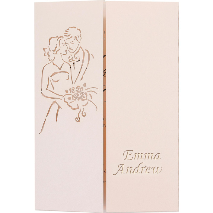 NEW!!! Names on the Cover, Personalized Peach Metallic Laser Cut Covers