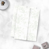 Sage Green Vellum Wrap with Baroque Floral Pattern for 5 x 7 Wedding Invitations Invitation Jackets and Overlays