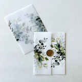 Rustic Greenery Vellum Wraps, "customizable" | Set of 10 Invitation Jackets and Overlays