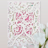 White, Romantic Floral, Laser Cut Invitation Jacket Invitation Jackets and Overlays