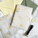 Lemon Vellum Wrap for Invitations (10 pack) Invitation Jackets and Overlays