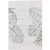 Green Foil, Tropical Real Greenery Vellum Wraps for 5x7 Card, Set of 10 Invitation Jackets and Overlays