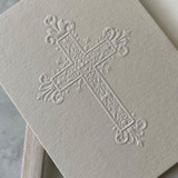 Outer Program Cover with Sculpt Embossed Cross | Set of 50 Invitation Jackets and Overlays