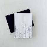 Lavender Wildflower Vellum Wedding Invitation Jacket, Set of 10 Invitation Jackets and Overlays