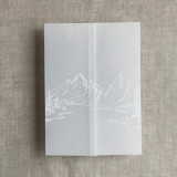 White ink mountain sketch printed vellum wrap for 5x7 card | pack of 10 Invitation Jackets and Overlays
