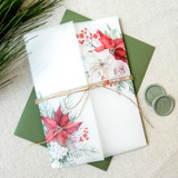 Holiday Florals Vellum Jacket | Set of 10 Invitation Jackets and Overlays