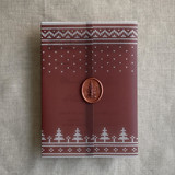 Burgundy knitted holiday vellum wrap for 5x7 card | pack of 10 Invitation Jackets and Overlays
