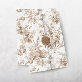 Dark Brown Toile Vellum Jacket for 5 x 7 Wedding Invitations (set of 10) Invitation Jackets and Overlays