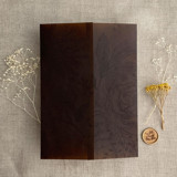 Elegant peonies and berries printed brown colored vellum wrap for 5x7 card  | pack of 10 Invitation Jackets and Overlays