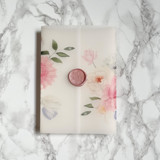 Spring in Bloom Pink and Purple Floral Vellum (10 pack) Invitation Jackets and Overlays