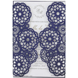 Flower Lace Laser Cut Invitation Cover for 5x7 Card | Set of 10 | Envelopes Included Invitation Jackets and Overlays