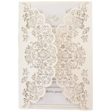 Cream Laser Cut Invitation Cover for 5x7 Card | Set of 10 | Envelopes Included Invitation Jackets and Overlays