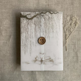 Mocha willow and swan vellum vellum wrap for 5x7 card  | pack of 10 Invitation Jackets and Overlays