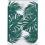 Tropical Monstera Leaf Laser Cut Dark Green Covers for 5x7 Invitation | Set of 10| Envelopes Included Invitation Jackets and Overlays