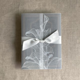 White calla floral printed vellum wrap for 5x7 card | pack of 10 Invitation Jackets and Overlays