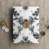 Venetian floral lace black color printed vellum wrap for 5x7 card  | pack of 10 Invitation Jackets and Overlays