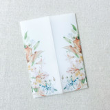 Blushing Lilies Vellum Jackets | Set of 10 Invitation Jackets and Overlays