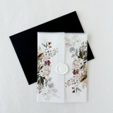 Elegant Floral Vellum Jacket For Wedding Invitation (10 Pack) Invitation Jackets and Overlays