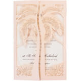 Laser Cut Jacket With a Palm Tree for 5x7 Card | Set of 10 | Envelopes Included Invitation Jackets and Overlays