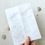 Martha's Vineyard Vellum Jackets | Set of 10 | Pink & Neutral Color Options Invitation Jackets and Overlays