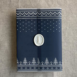 Navy knitted holiday vellum wrap for 5x7 card | pack of 10 Invitation Jackets and Overlays