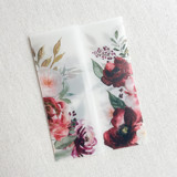 Blush & Burgundy Floral Vellum Jacket | Set of 10 Invitation Jackets and Overlays