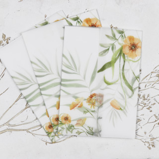 Yellow Floral Watercolor Vellum Jackets | 5x7 | Set of 25 Invitation Jackets and Overlays