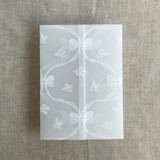 White genie floral bows printed vellum wrap for 5x7 card  | pack of 10 Invitation Jackets and Overlays