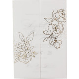 Modern Vellum Jacket Real Gold Foil Stamping Roses, Set of 10 Invitation Jackets and Overlays
