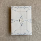 Grace floral steel blue vellum wrap for 5x7 card  | pack of 10 Invitation Jackets and Overlays