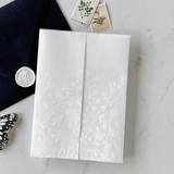Vintage Floral White Vellum Wrap | Set of 10 Invitation Jackets and Overlays