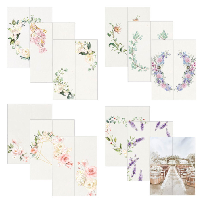 Samples of Vellum Jackets for 5 x 7 Invitation with Envelopes Set of