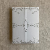 Grace floral mocha vellum wrap for 5x7 card  | pack of 10 Invitation Jackets and Overlays
