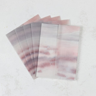 Pink Watercolor Brushstroke Vellum Jackets | Size 5x7 | Set of 25 Invitation Jackets and Overlays