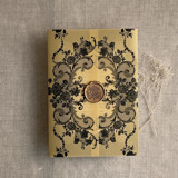 Versailles nocturne gold shimmer vellum wrap for 5x7 card | pack of 10 Invitation Jackets and Overlays