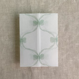 Green genie floral bows printed vellum wrap for 5x7 card  | pack of 10 Invitation Jackets and Overlays