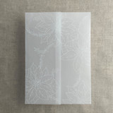 White poinsettia vellum wrap for 5x7 card | pack of 10 Invitation Jackets and Overlays