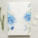 Blue Hydrangea Floral Printed Vellum Wrap for 5x7 Invitation Card, Set of 10 Invitation Jackets and Overlays
