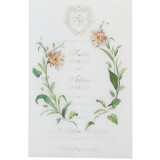 Vellum Jacket with a Wreath of Floral, Set of 10 Invitation Jackets and Overlays