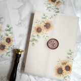 Sunflower and Eucalyptus Vellum (10 pack) Invitation Jackets and Overlays