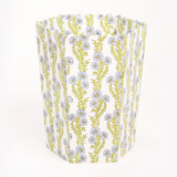 Scallop Waste Bin / Storage Bin in Forget Me Not Blockprint Decorative Storage
