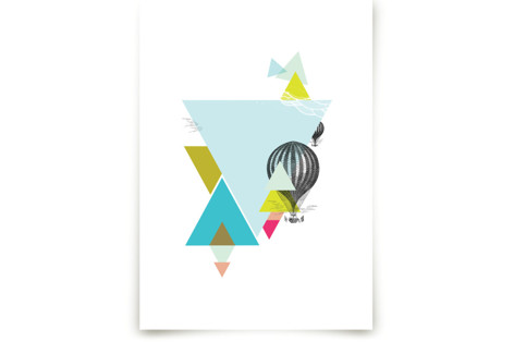 Hot-Air Balloon Geo Children's Art Prints