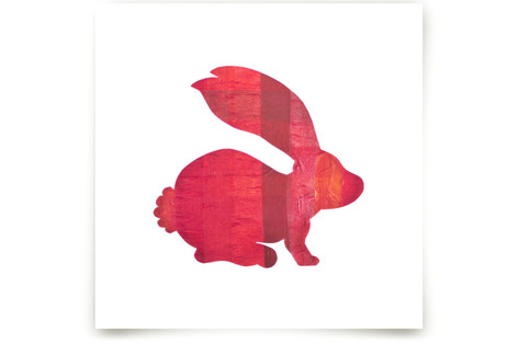Red Party Bunny Children's Art Prints
