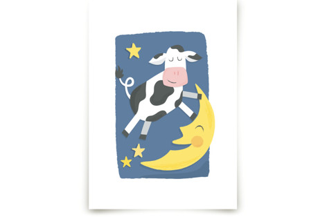 The Cow Jumped Over the Moon Children's Art Prints
