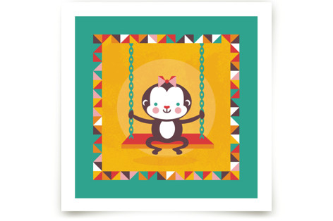 Playground Monkey Children's Art Prints