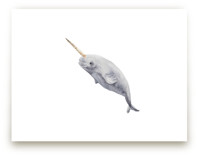 Baby Watercolor Narwhal by Lauren Rogoff