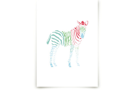 Rainbow Zebra Children's Art Prints