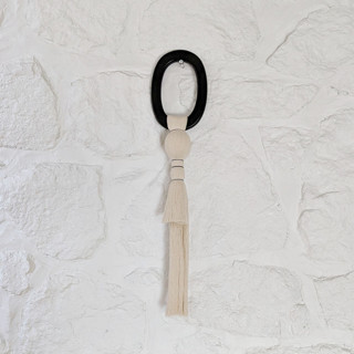 VINCULUM Collection© VI Rope Wall Sculpture, Fiber Art with Modern Black Details Original Sculpture