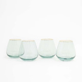 SET OF 4 - SIREN STEMWARE // SHORT STEMLESS IN SAGE Glassware